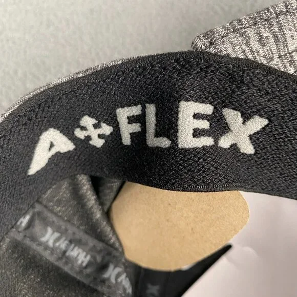 Hurley Hat Gray Baseball Cap Flex Fit S/M Beach Ocean Surf Waves Black Logo - Picture 7 of 11